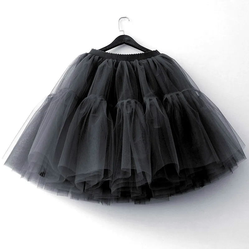 4 Couches Tulle Jupe Tutu Adulte Flare Habit De Jupon Gonflé Princesse Ballet Sume Robe Mariage Lolita Robe Fête De Bal Robe De 