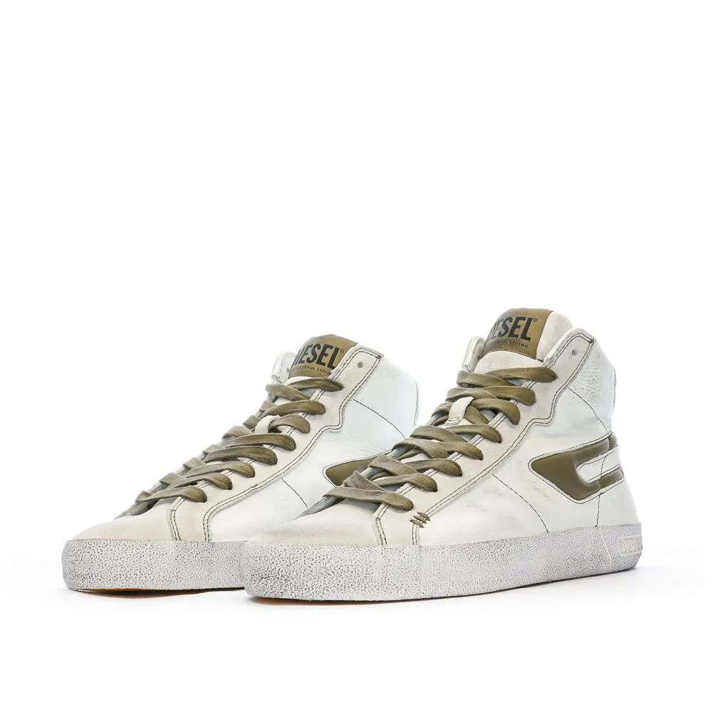 Baskets Blanches/Kaki Homme Diesel S-leroji