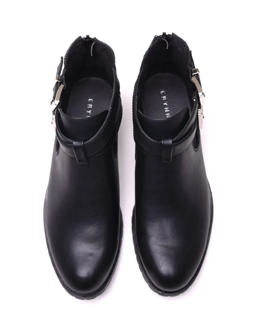 Bottines basses noires ajourées avec lanières