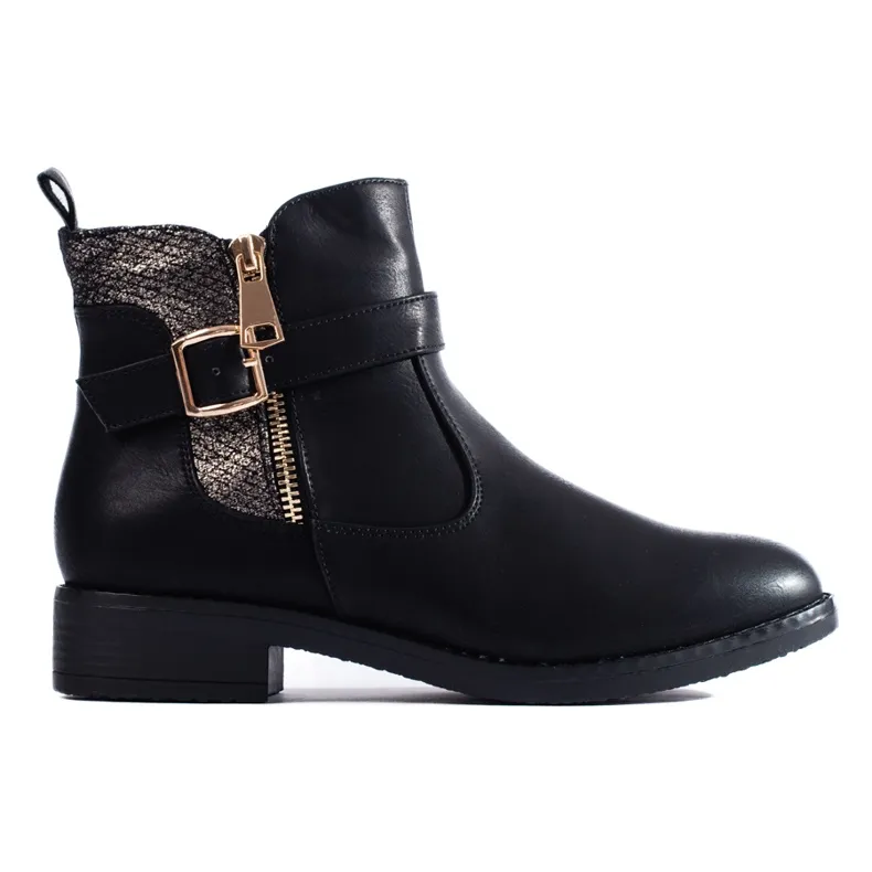 Bottines plates noires Shelovet le noir