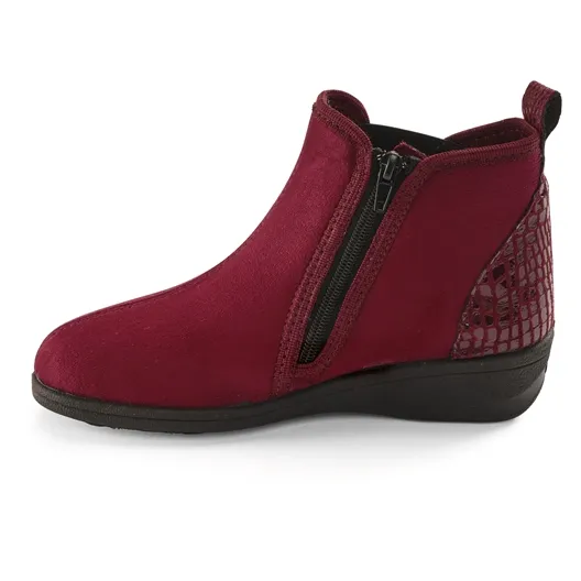 Bottines zippées Pédilège Bellita noir ou bordeaux