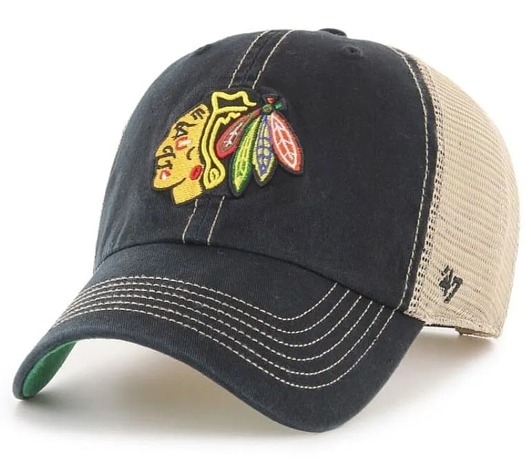 casquette 47 Brand NHL Chicago Blackhawks Trawler '47 CleanUp Trucker - Black