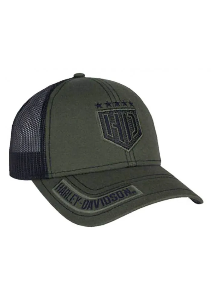 Casquette Harley Davidson Homme H-D Badge Colorblocked Trucker Baseball Cap BCC34394