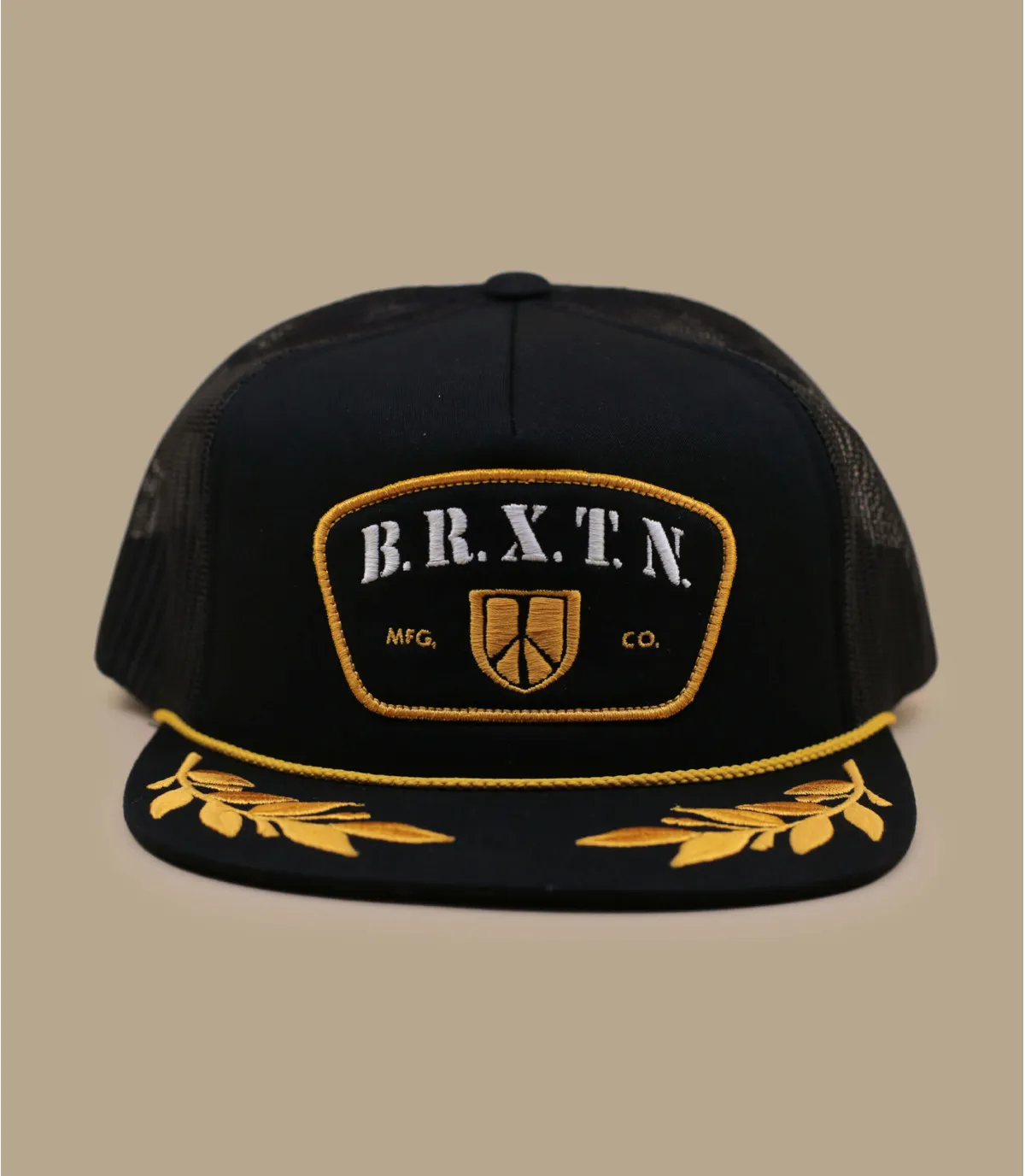 Casquette noir laurier brixton - Peace Shield Trucker black Brixton : Headict