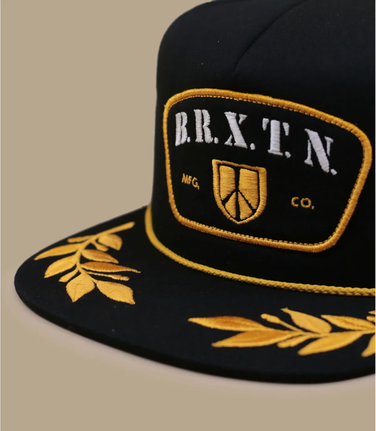 Casquette noir laurier brixton - Peace Shield Trucker black Brixton : Headict