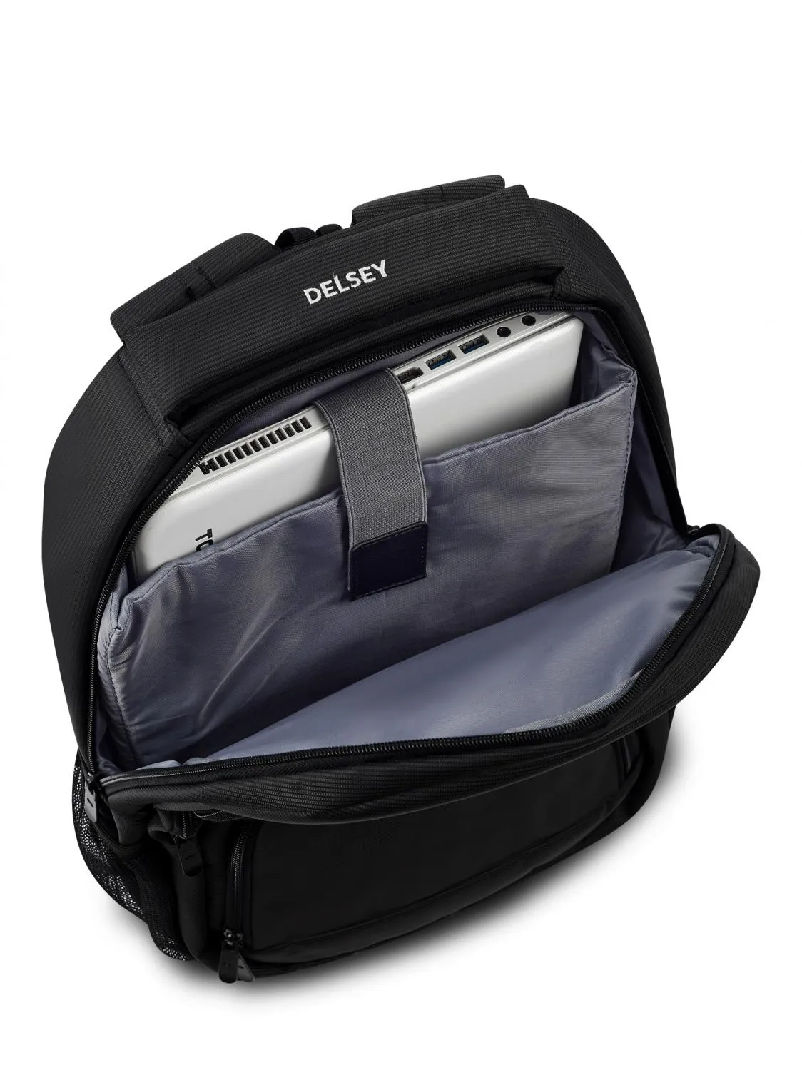 Delsey Element Aviator Sac À Dos À Deux Compartiments, Support Pc 15,6" Noir - Achetez À Prix Outlet!