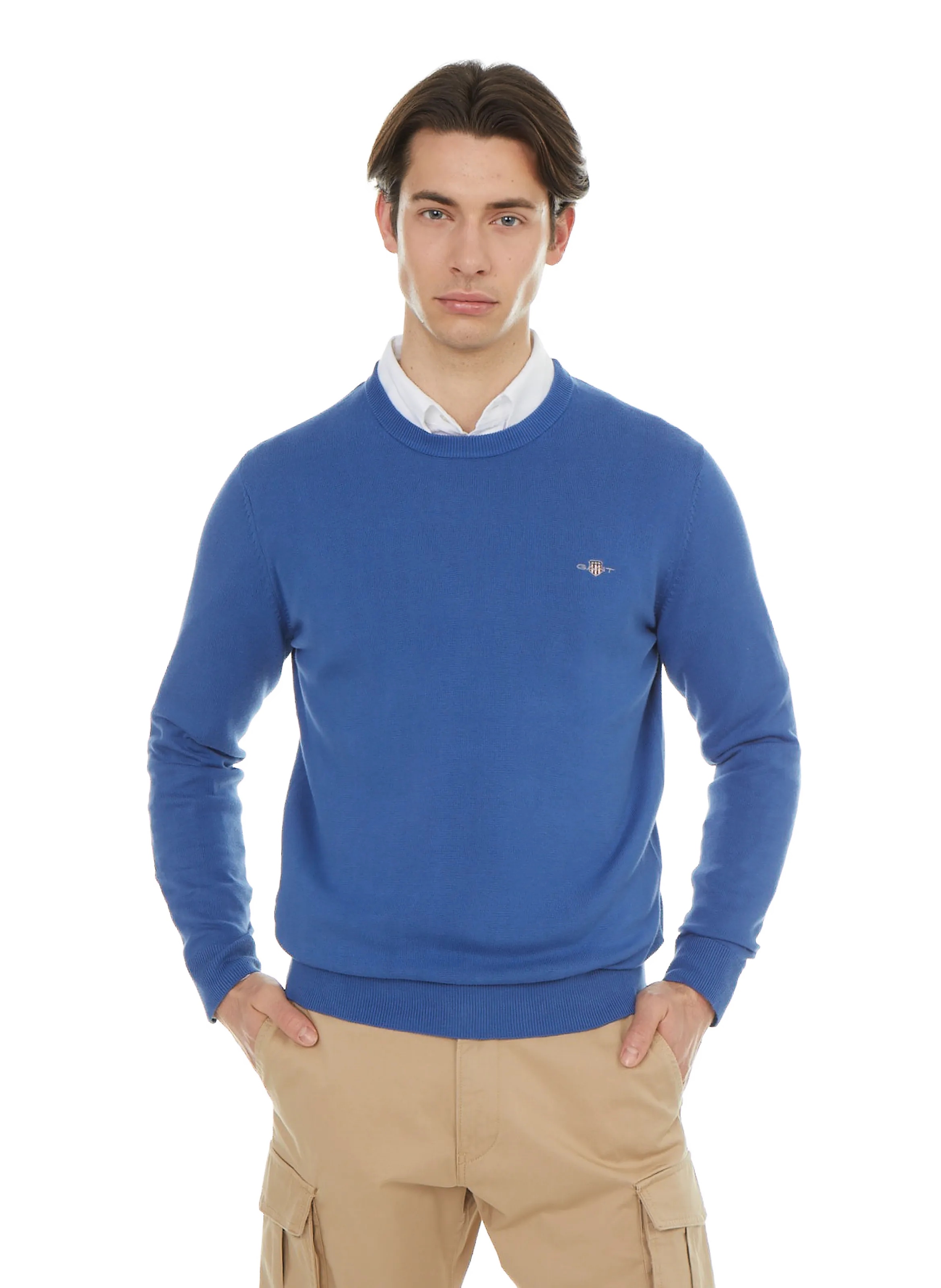 GANT  Pull col rond en coton - Bleu