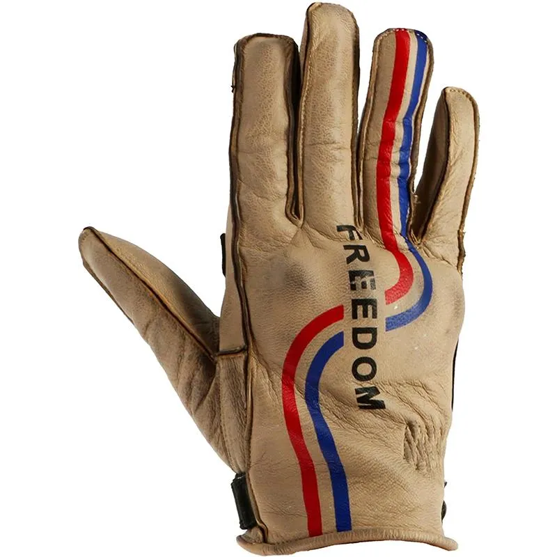 Gants FREEDOM HELSTONS beige/bleu/rouge - MAXXESS.FR, Gants moto été