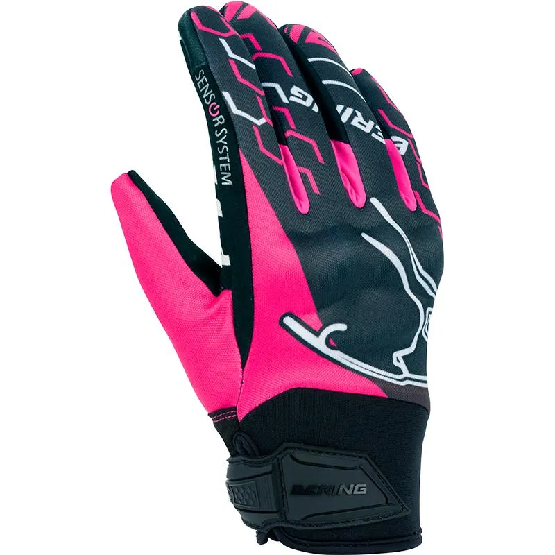 Gants LADY WALSHE BERING NOIR FUSCHIA - MAXXESS.FR, Gants moto été