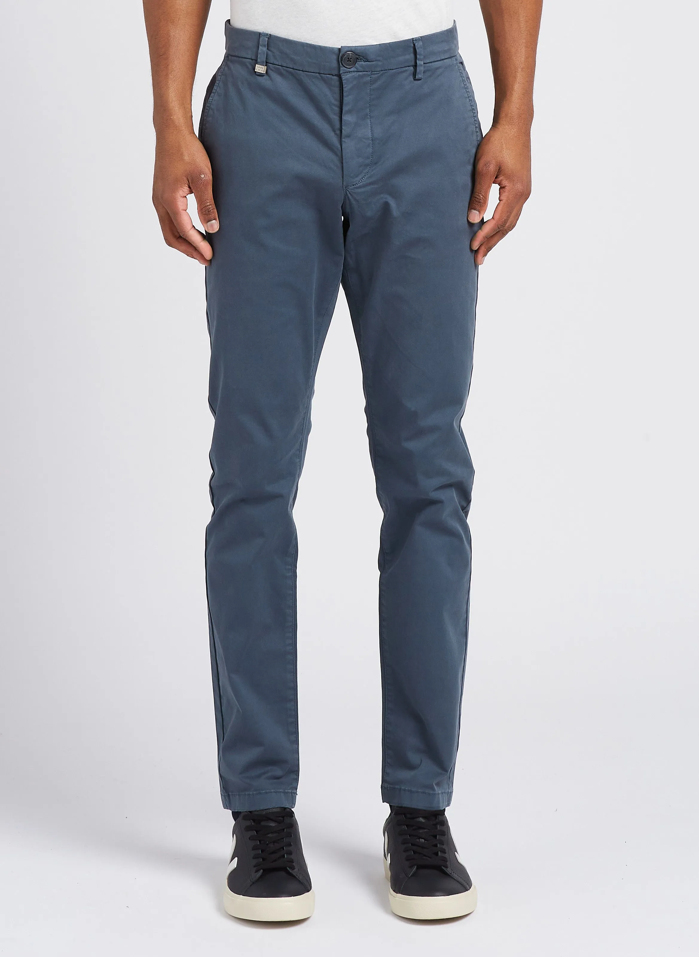 IKKS  Pantalon chino en coton stretch - Bleu