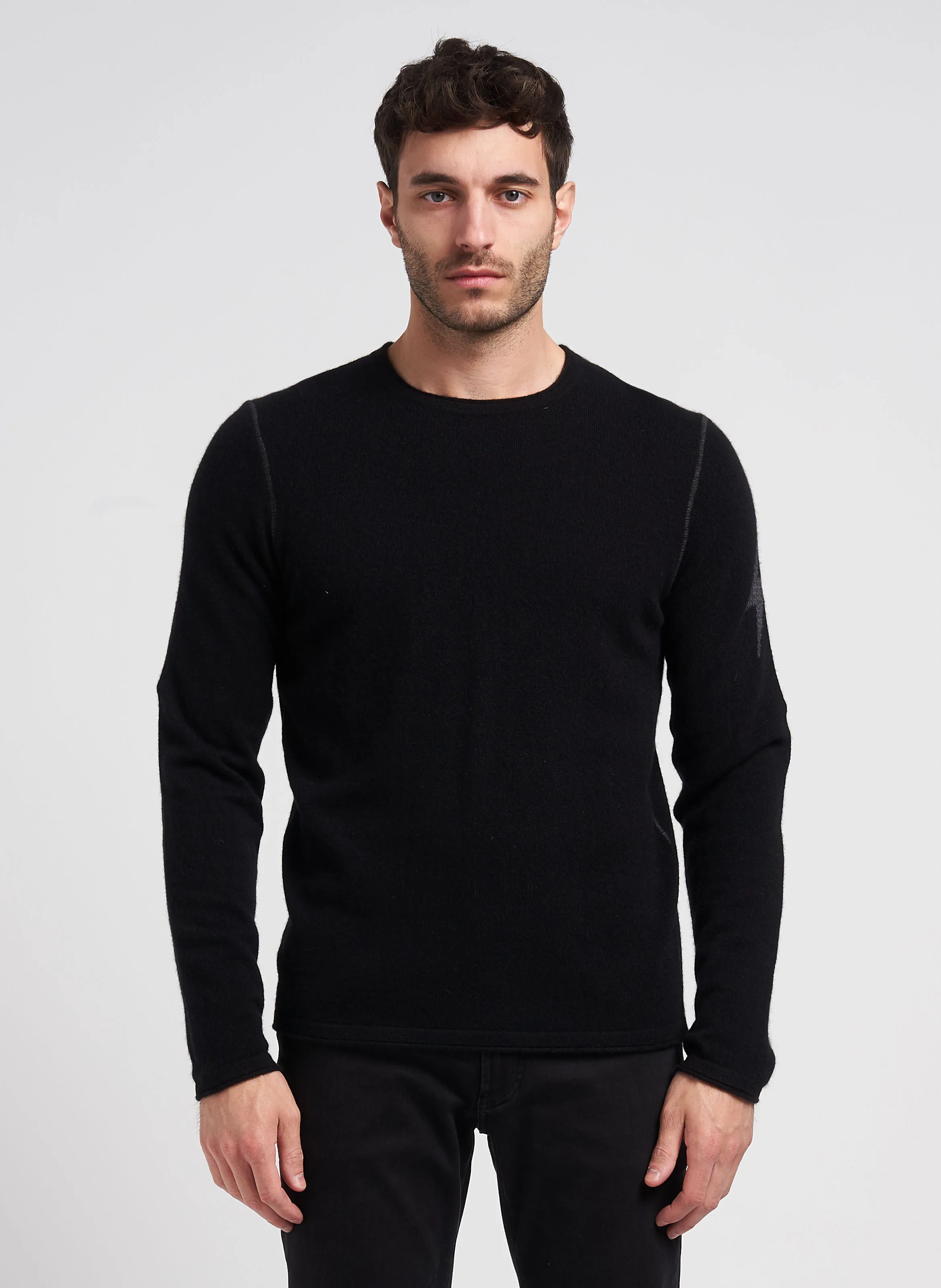 IKKS  Pull col rond en cachemire - Noir