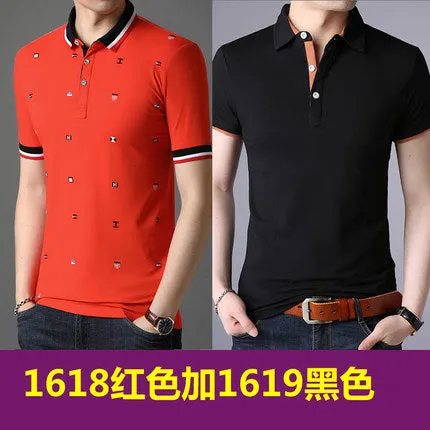 Importé -  Lot de 2 T-shirts Polo Homme coton à Manches Courtes Tendance