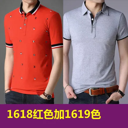 Importé -  Lot de 2 T-shirts Polo Homme coton à Manches Courtes Tendance