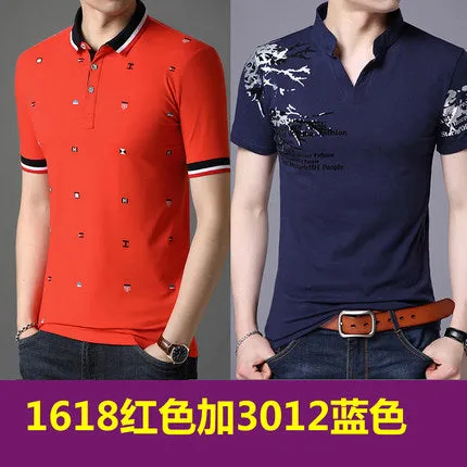 Importé -  Lot de 2 T-shirts Polo Homme coton à Manches Courtes Tendance