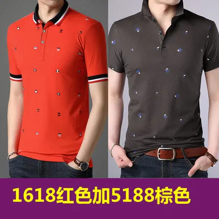 Importé -  Lot de 2 T-shirts Polo Homme coton à Manches Courtes Tendance