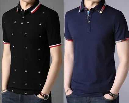 Importé -  T-shirt Polo Homme coton à Manches Courtes Tendance