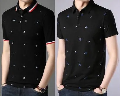 Importé -  T-shirt Polo Homme coton à Manches Courtes Tendance