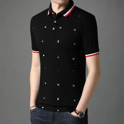 Importé -  T-shirt Polo Homme coton à Manches Courtes Tendance