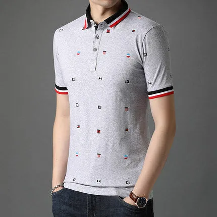 Importé -  T-shirt Polo Homme coton à Manches Courtes Tendance