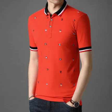 Importé -  T-shirt Polo Homme coton à Manches Courtes Tendance