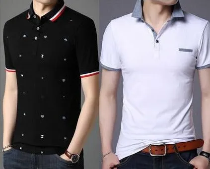 Importé -  T-shirt Polo Homme coton à Manches Courtes Tendance