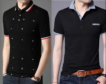 Importé -  T-shirt Polo Homme coton à Manches Courtes Tendance