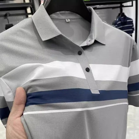 Importé -  T-Shirt Polo Homme Manches Courtes Tendance En Soie Glacée