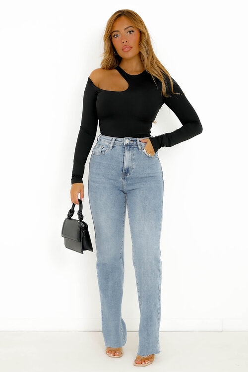 Jeans Coupe Droite Taille Haute