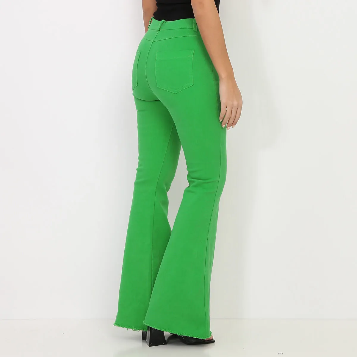 Jeans flare stretch- Vert