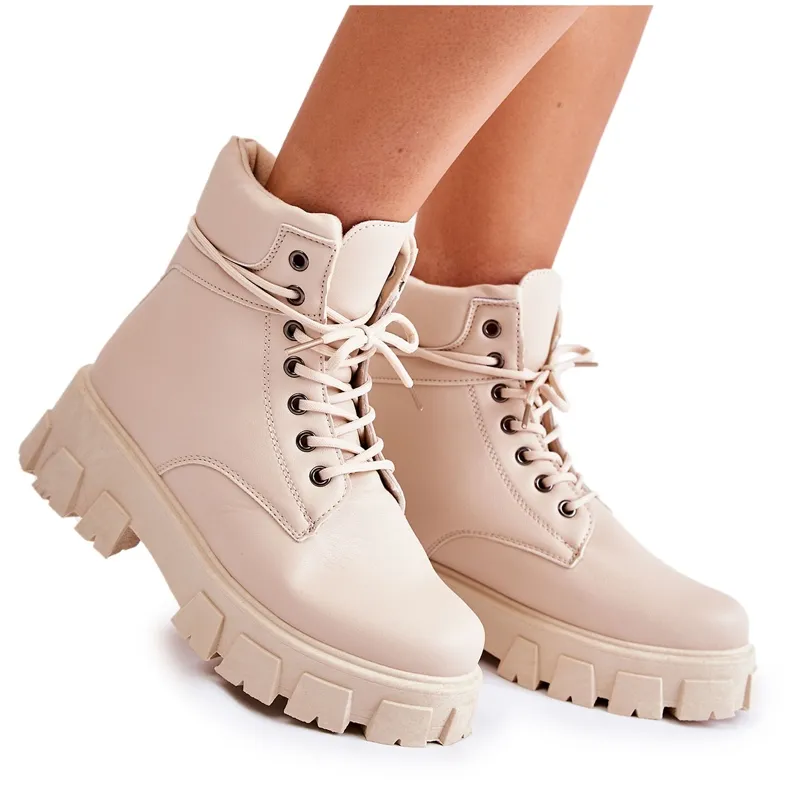 PA1 Bottines Femme Warm Beige Clair Flavin Boots