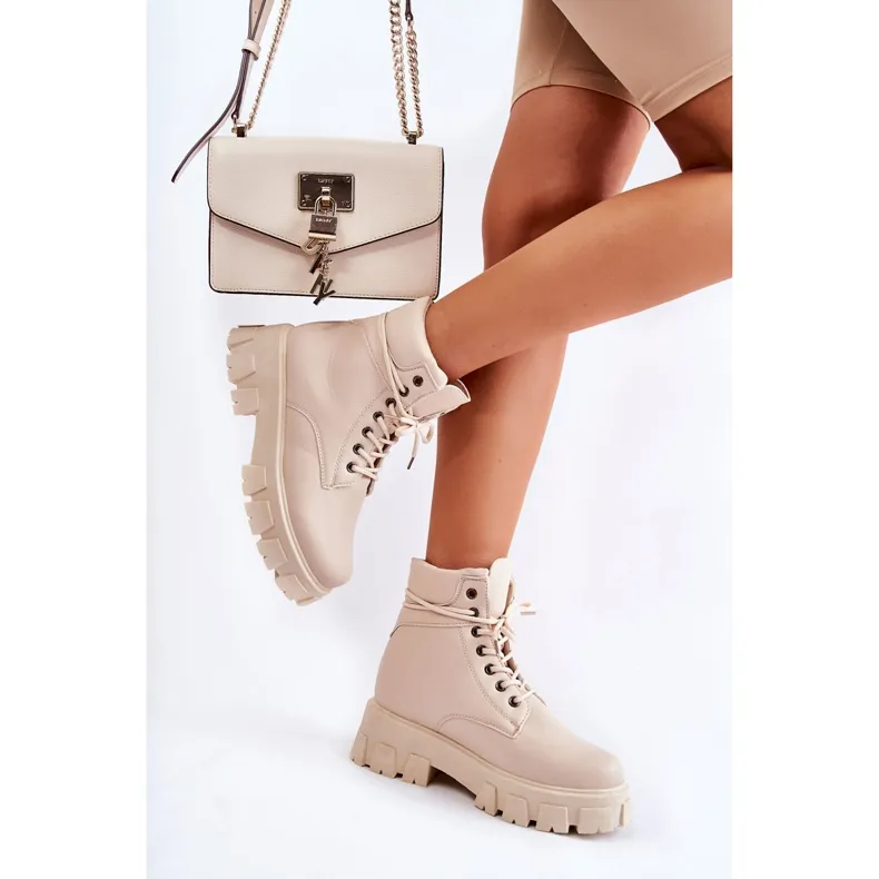 PA1 Bottines Femme Warm Beige Clair Flavin Boots