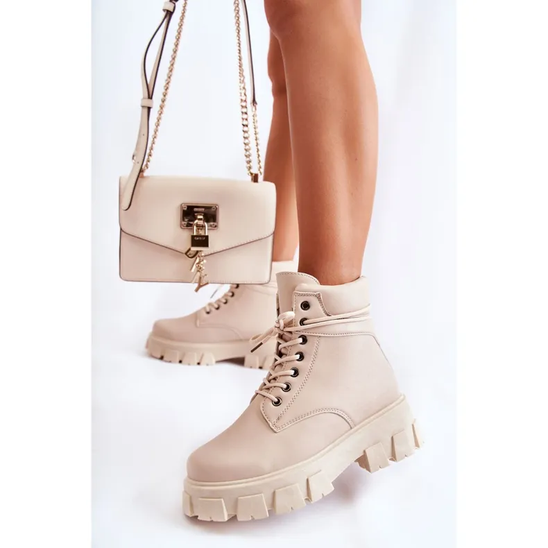 PA1 Bottines Femme Warm Beige Clair Flavin Boots