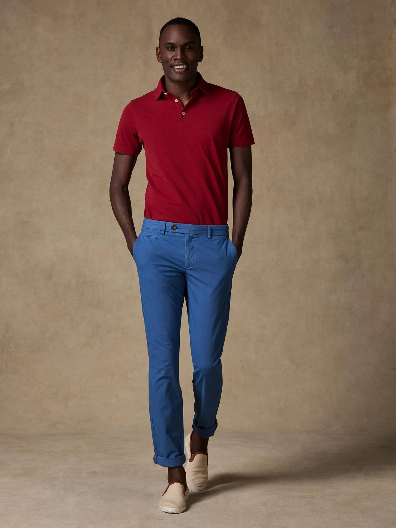 Pantalon chino cobalt