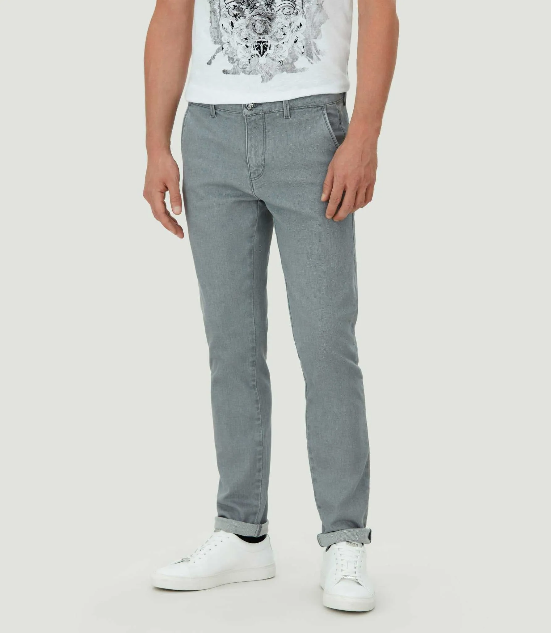 Pantalon chino coloris gris clair 