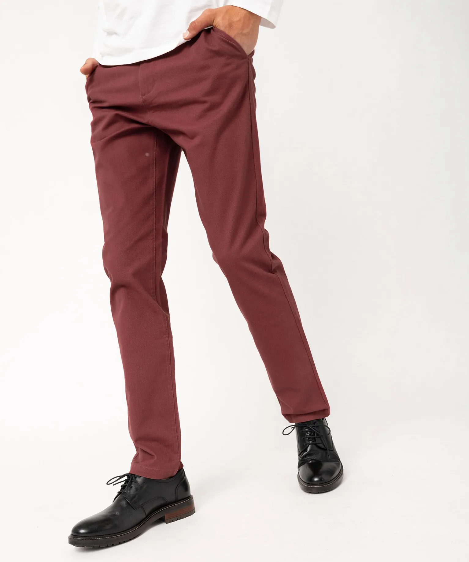 Pantalon chino coupe Slim en coton homme rouge