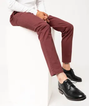 Pantalon chino coupe Slim en coton homme rouge