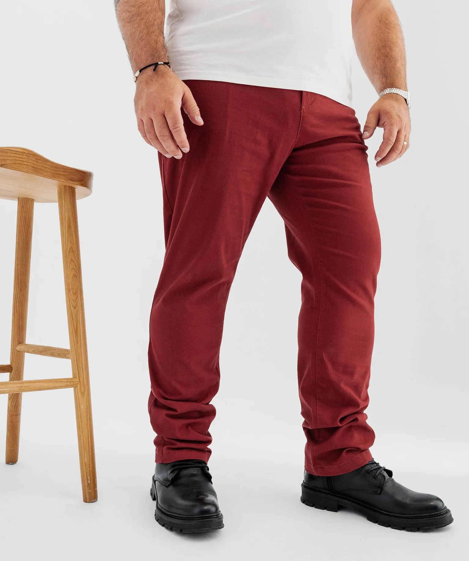 Pantalon chino coupe Slim en coton homme rouge