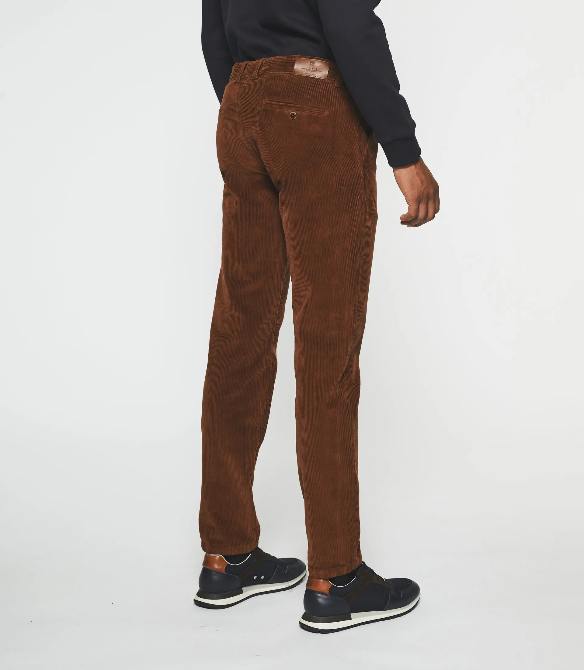 Pantalon chino effet velours brique VELOUTE