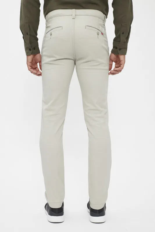 Pantalon chino slim gris clair