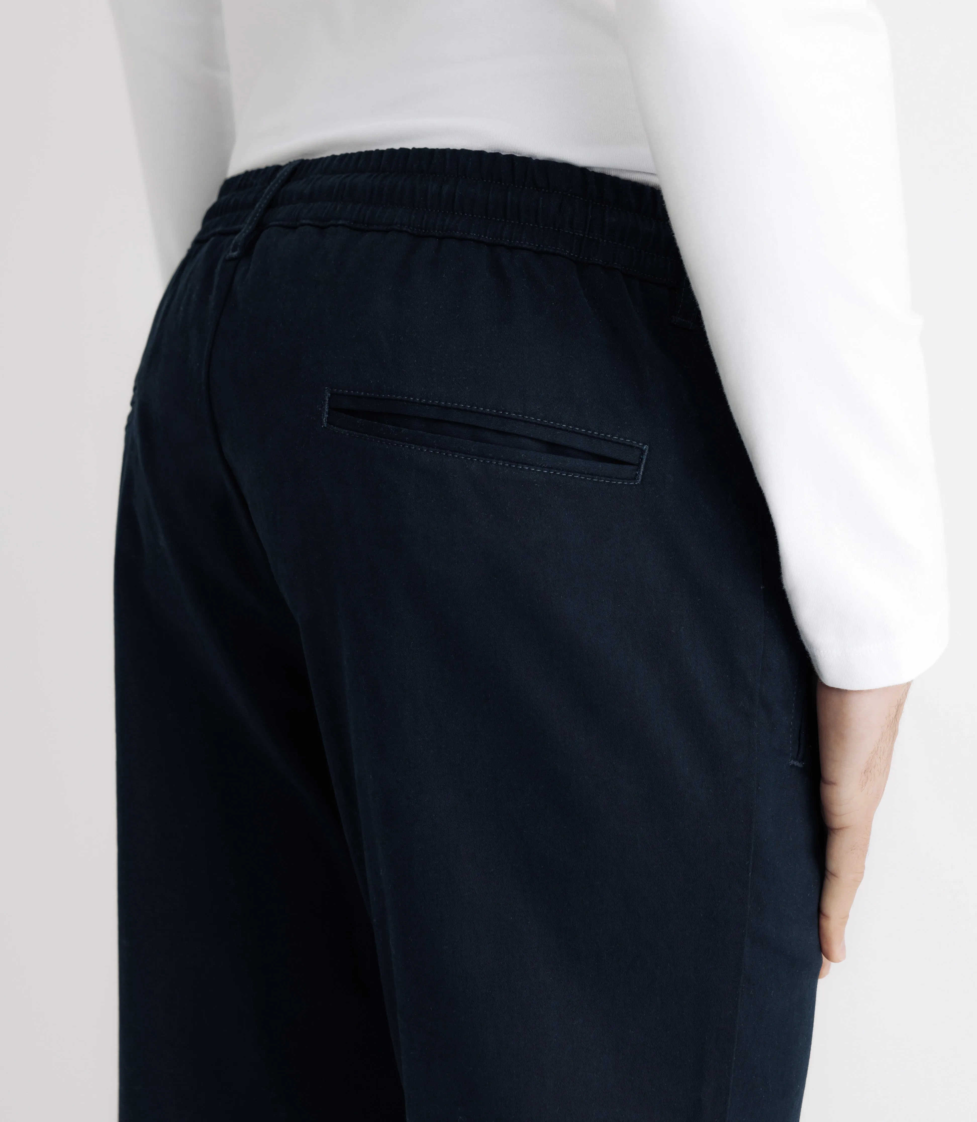 Pantalon chino élastique marine