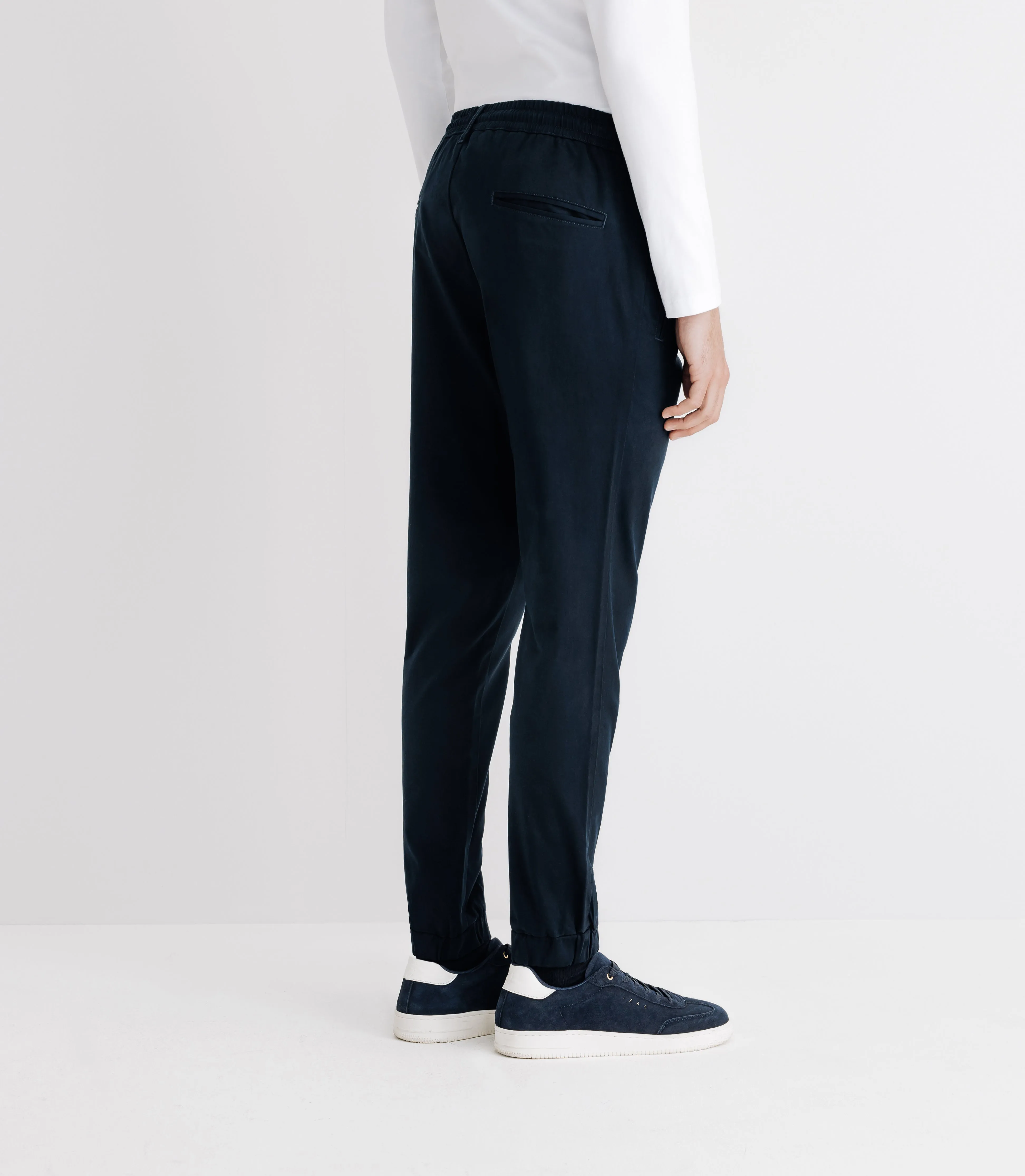 Pantalon chino élastique marine