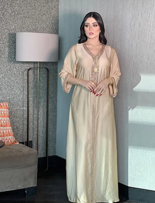 Robe abaya à la mode avec strass