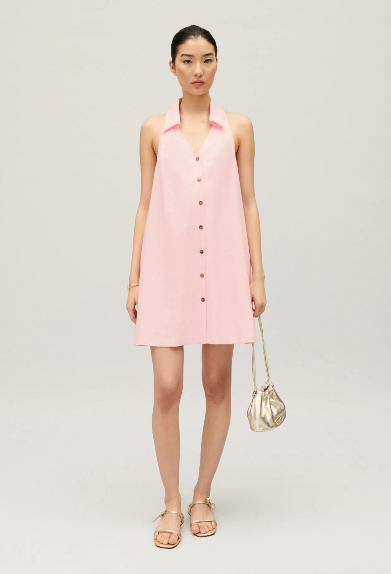 Robe courte babydoll boutonnée | Claudie FR