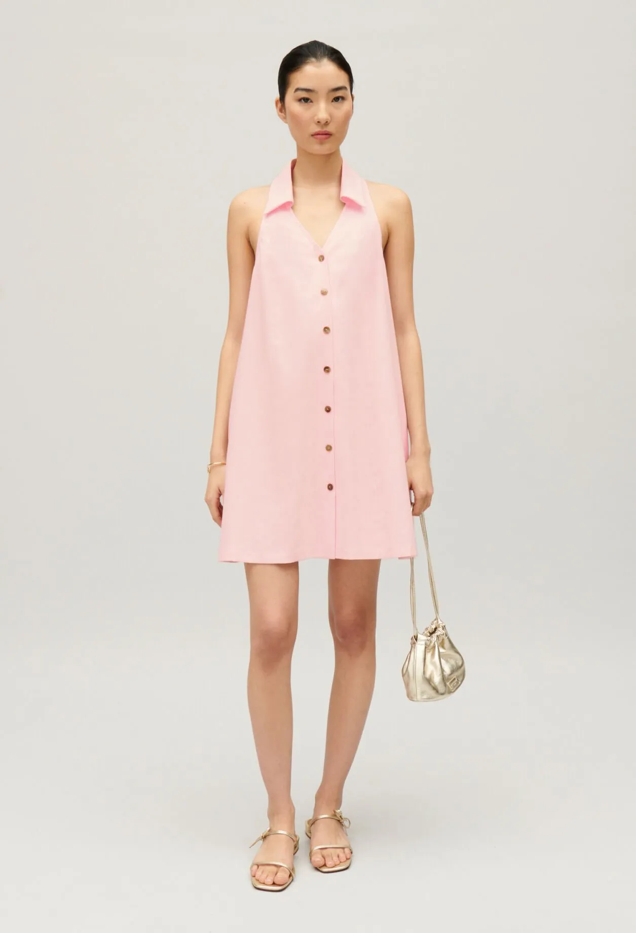 Robe courte babydoll boutonnée | Claudie FR