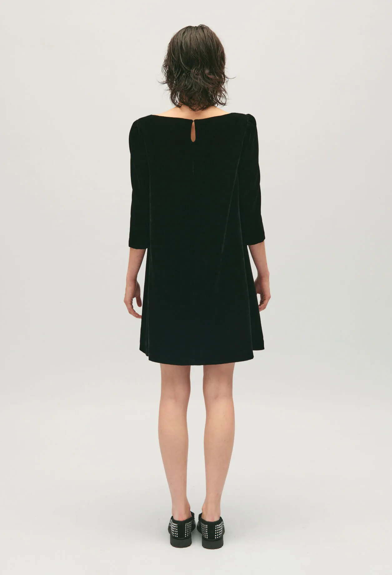 Robe courte Rififi velours noir | Claudie FR