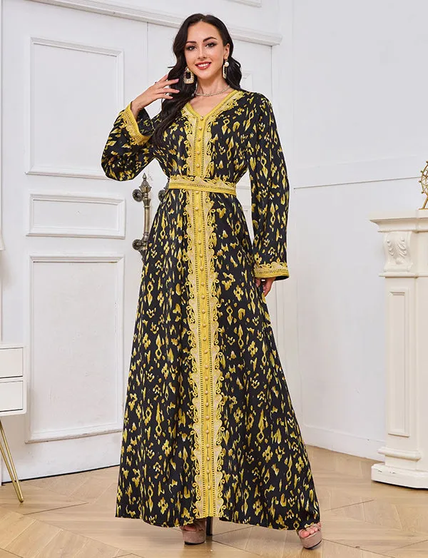 Robe imprimée abaya à la mode