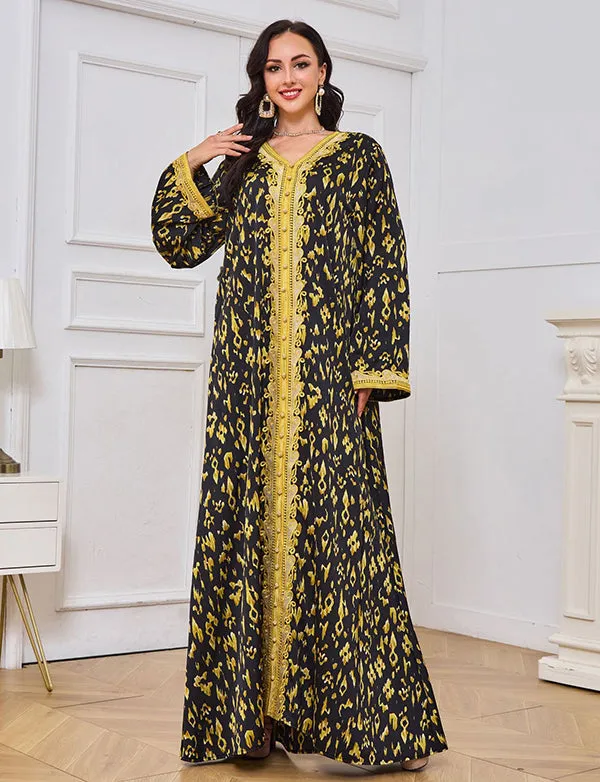 Robe imprimée abaya à la mode