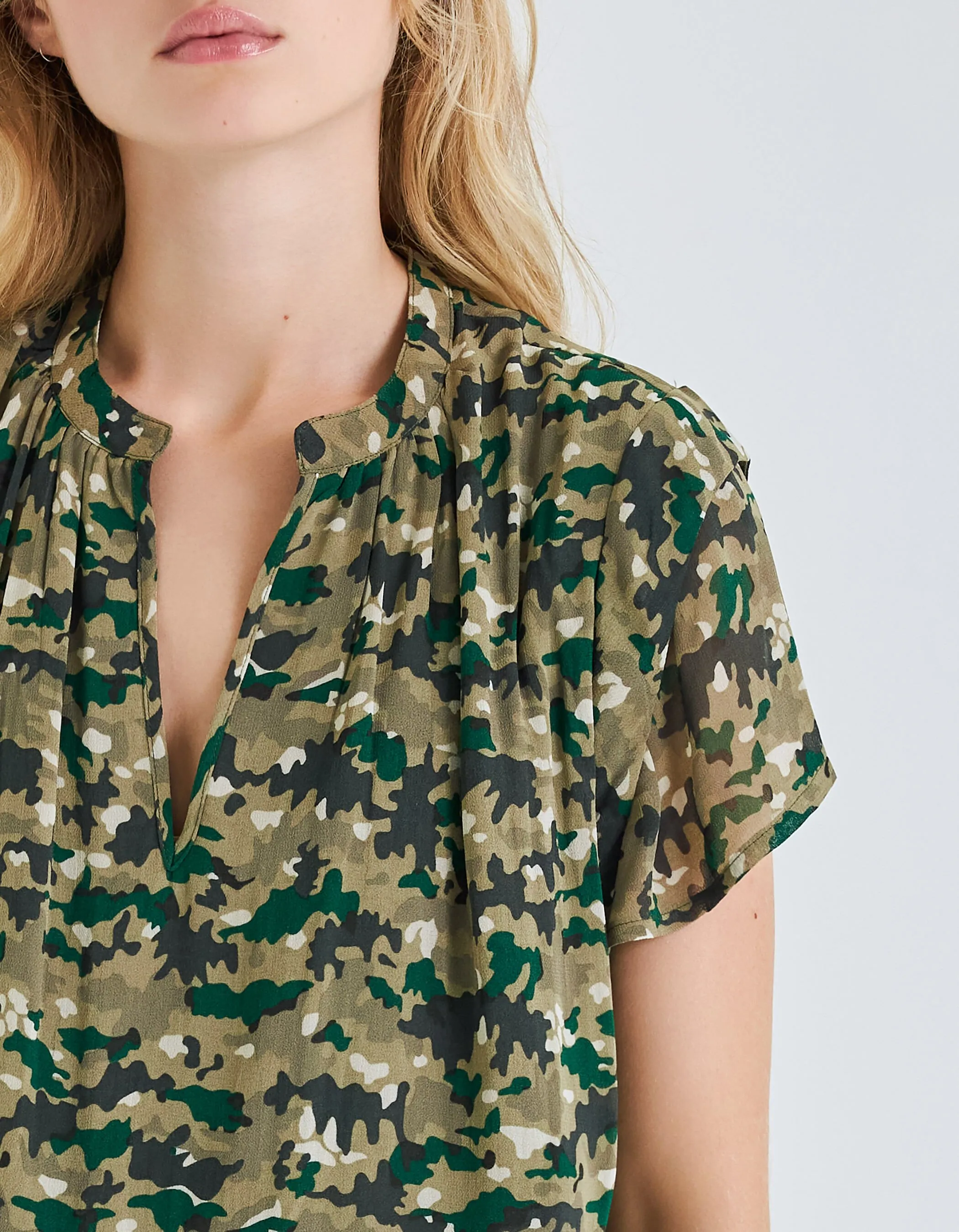 Robe lichen imprimé green camo Femme