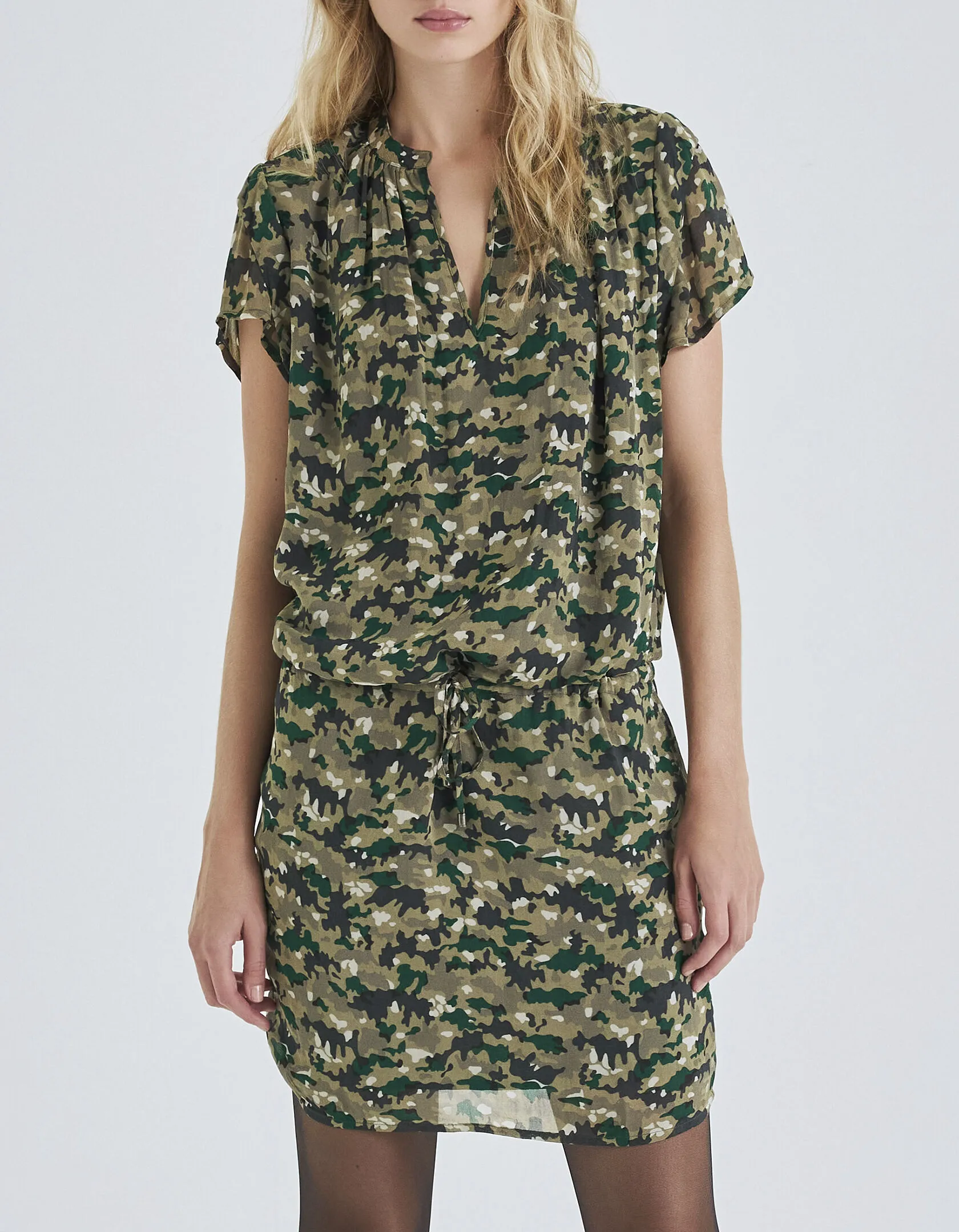 Robe lichen imprimé green camo Femme