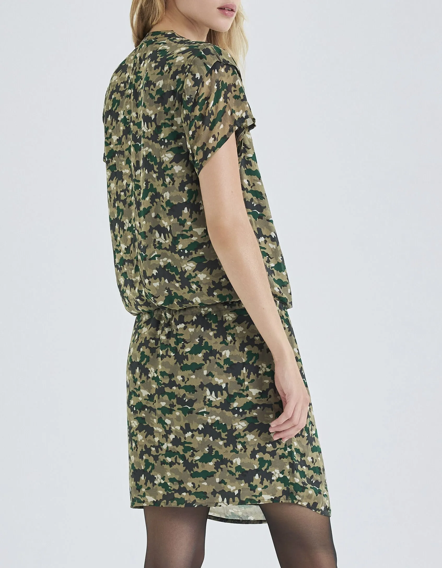 Robe lichen imprimé green camo Femme